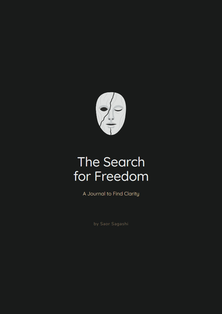 The Search for Freedom — the journal's cover: a pale carved mask on near-black, above the title.